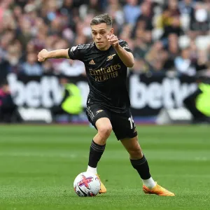Arsenal's Leandro Trossard in Action against West Ham United - Premier League 2022-23