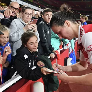 Arsenal's Lotte Wubben-Moy Greets Fans with Autographs after UEFA Women's Champions League Match