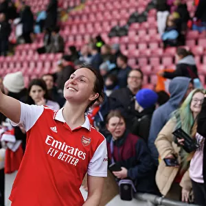Arsenal's Lotte Wubben-Moy Reacts After FA WSL Match vs Tottenham Hotspur