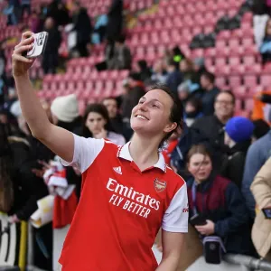 Arsenal's Lotte Wubben-Moy Reacts After FA WSL Match vs Tottenham Hotspur