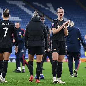Arsenal's Lotte Wubben-Moy Reacts after Leicester City vs Arsenal Women's Super League Match