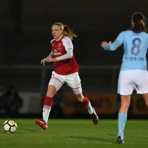 Arsenal's Louise Quinn in Action against Manchester City Ladies in Continental Cup Final