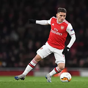 Arsenal's Lucas Torreira in Action against Olympiacos in Europa League Clash