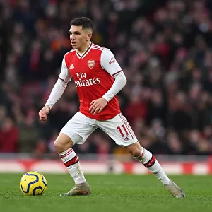 Arsenal's Lucas Torreira in Action Against Sheffield United, Premier League 2019-20