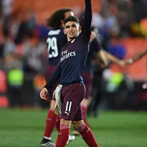 Arsenal's Lucas Torreira Celebrates Semi-Final Victory over Valencia in Europa League