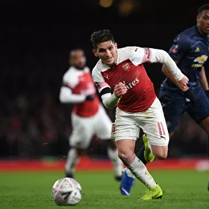 Arsenal's Lucas Torreira in FA Cup Action Against Manchester United