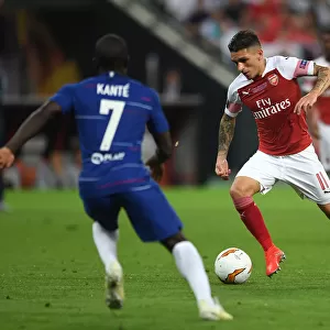 Arsenal's Lucas Torreira in UEFA Europa League Final against Chelsea, Baku 2019