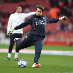 Arsenal's Lucasz Fabianski in FA Cup Action Against Leeds United at Emirates Stadium Arsenal's Lucasz Fabianski in FA Cup Action Against Leeds United at Emirates Stadium