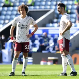 Arsenal's Luiz and Mari in Action against Leicester City (Premier League 2020-21) Arsenal's Luiz and Mari in Action against Leicester City (Premier League 2020-21)