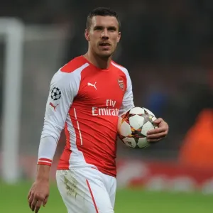 Arsenal's Lukas Podolski Reacts After Arsenal FC vs Borussia Dortmund, UEFA Champions League (2014-15) Arsenal's Lukas Podolski Reacts After Arsenal FC vs Borussia Dortmund, UEFA Champions League (2014-15)