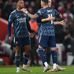Arsenal's Magalhaes, White, and Holding: United in Victory After Intense Carabao Cup Semi-Final Against Liverpool