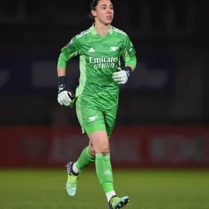 Arsenal's Manuela Zinsberger in Action against Manchester United (Conti Cup 2021-22)