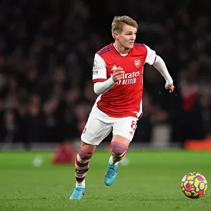 Arsenal's Martin Odegaard in Action Against Wolverhampton Wanderers - Premier League 2021-22