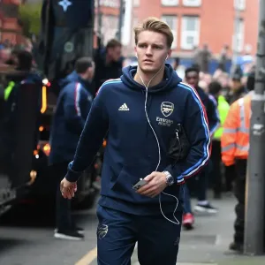 Arsenal's Martin Odegaard Arrives at Goodison Park Ahead of Everton Clash - Premier League 2022-23