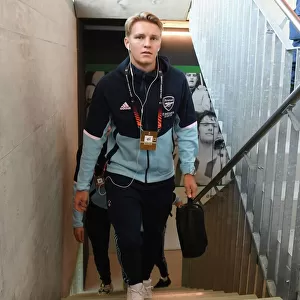 Arsenal's Martin Odegaard Arrives at Kybunpark for FC Zurich Clash in Europa League Group A
