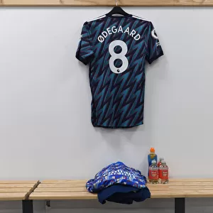 Arsenal's Martin Odegaard Jersey in Wolverhampton Wanderers Changing Room - Premier League Clash