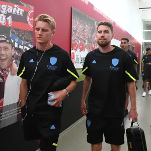 Arsenal's Martin Odegaard and Jorginho Prepare for Nuremberg Friendly Arsenal's Martin Odegaard and Jorginho Prepare for Nuremberg Friendly