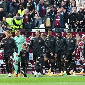 Arsenal's Martin Odegaard Leads Team onto London Stadium Pitch vs West Ham United (2022-23)
