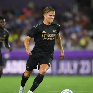 Arsenal's Martin Odegaard in Pre-Season Action against Orlando City SC Arsenal's Martin Odegaard in Pre-Season Action against Orlando City SC