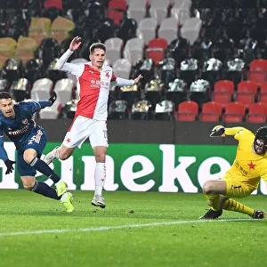 Arsenal's Martinelli Misses Wide in Empty Eden Arena: Slavia Prague vs Arsenal, UEFA Europa League Quarterfinal