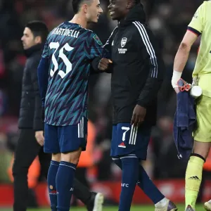 Arsenal's Martinelli and Saka Reunite After Carabao Cup Semi-Final Clash vs. Liverpool