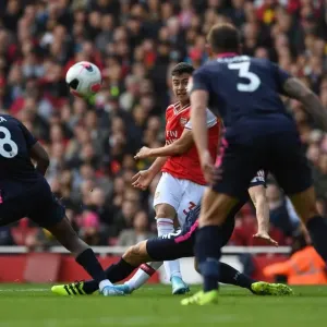 Print of Gabriel Martinelli in action for Arsenal Print of Gabriel Martinelli in action for Arsenal