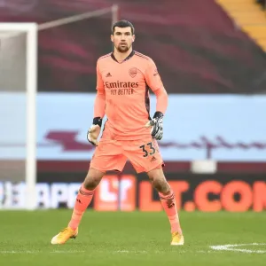 Arsenal's Mat Ryan in Action at Empty Villa Park: Premier League 2021 Arsenal's Mat Ryan in Action at Empty Villa Park: Premier League 2021