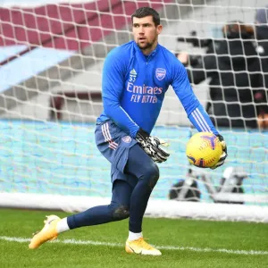 Arsenal's Mat Ryan in Action at Empty Villa Park: Premier League 2021
