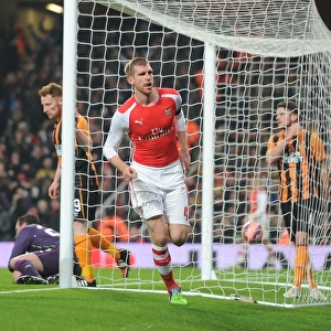 Arsenal's Per Mertesacker Scores the Winner Against Hull City in FA Cup Third Round