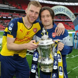 Arsenal's Per Mertesacker and Tomas Rosicky Celebrate FA Cup Victory Arsenal's Per Mertesacker and Tomas Rosicky Celebrate FA Cup Victory