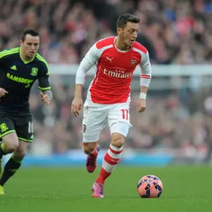 Arsenal's Mesut Ozil in Action against Middlesbrough in FA Cup Fifth Round