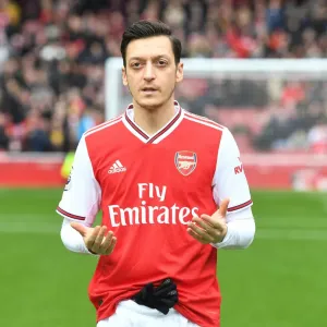 Arsenal's Mesut Ozil in Prayer Before Arsenal v West Ham Premier League Match
