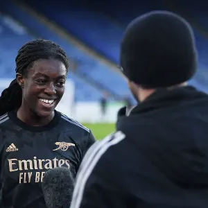 Arsenal's Michelle Agyemang Reacts after Leicester City vs Arsenal Women's Super League Match