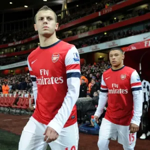 Arsenal's Midfield Dynamos: Jack Wilshere and Alex Oxlade-Chamberlain in Action against Newcastle United (2012-13)