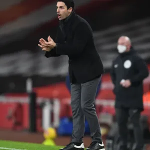 Arsenal's Mikel Arteta at Emirates Stadium: Premier League 2021 (Behind Closed Doors) - Arsenal vs Crystal Palace