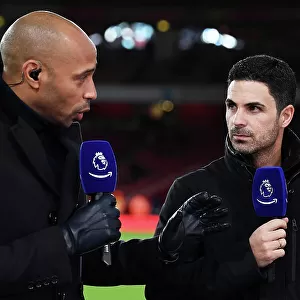 Arsenal's Mikel Arteta Meets Former Teams Star Thierry Henry Before West Ham Clash (2023-24)