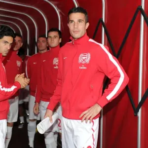 Arsenal's Mikel Arteta and Robin van Persie in the Tunnel Before Arsenal v West Bromwich Albion, 2011-12 Premier League