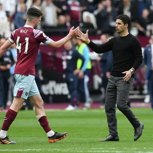 Arsenal's Mikel Arteta and West Ham's Declan Rice Share a Moment After London Derby