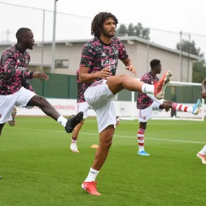 Arsenal's Mo Elneny Prepares for Arsenal v Millwall Pre-Season Friendly Arsenal's Mo Elneny Prepares for Arsenal v Millwall Pre-Season Friendly