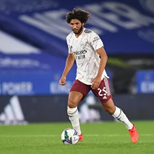Arsenal's Mohamed Elneny in Action: A Battle in the Carabao Cup between Arsenal and Leicester City