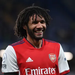Arsenal's Mohamed Elneny in Action Against Chelsea - Premier League 2021-22