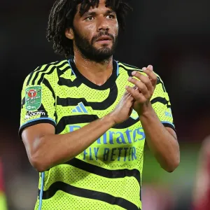Arsenal's Mohamed Elneny Applauds Fans After Brentford Cup Victory (2023-24)