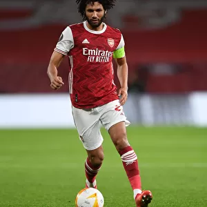 Arsenal's Mohamed Elneny in Europa League Action: Arsenal vs. Dundalk (Behind Closed Doors, 2020-21)