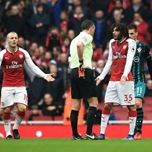 Arsenal's Mohamed Elneny Red-Carded by Referee Andre Marriner in Premier League Match against Southampton