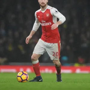 Arsenal's Mustafi in Action against Watford (Premier League 2016-17)