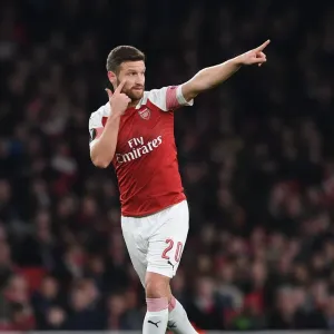 Arsenal's Mustafi in Europa League Action: Arsenal vs BATE Borisov (2018-19) Arsenal's Mustafi in Europa League Action: Arsenal vs BATE Borisov (2018-19)