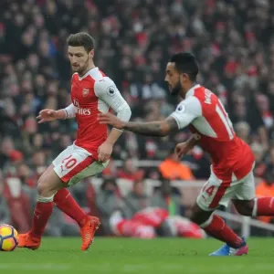 Arsenal's Mustafi and Walcott in Action against Hull City (2016-17)