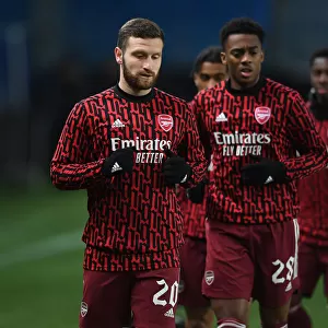 Arsenal's Mustafi Warming Up Ahead of Molde Clash in Europa League