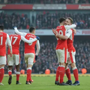 Arsenal's Mustafi and Xhaka Celebrate First Goal Against Burnley (2016-17)