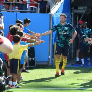 Arsenal's Nacho Monreal Prepares for Arsenal v Fiorentina at 2019 International Champions Cup in Charlotte